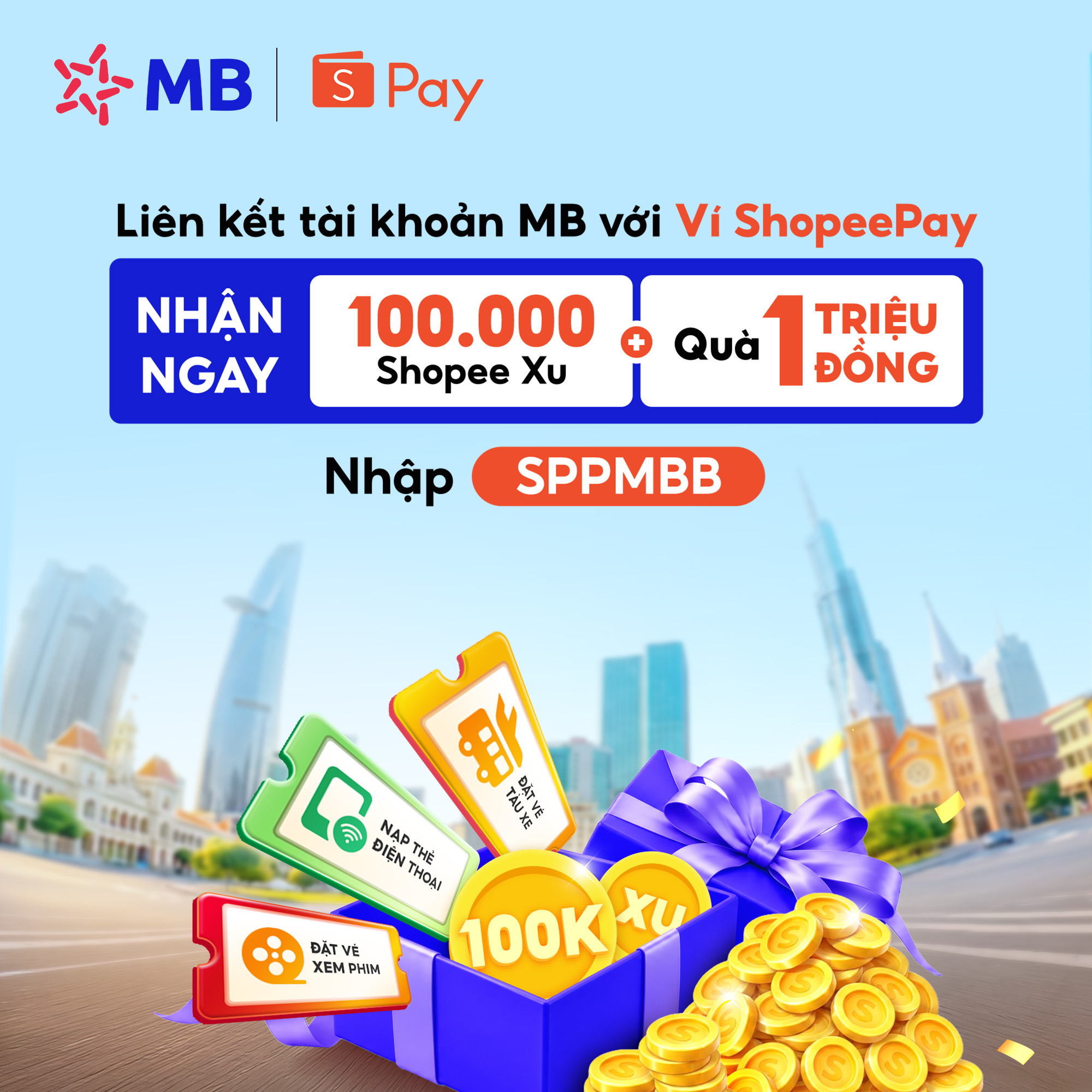 Hình minh họa ưu đãi: MB x Shopeepay: Liên kết ngay – Nhận quà cực chất!