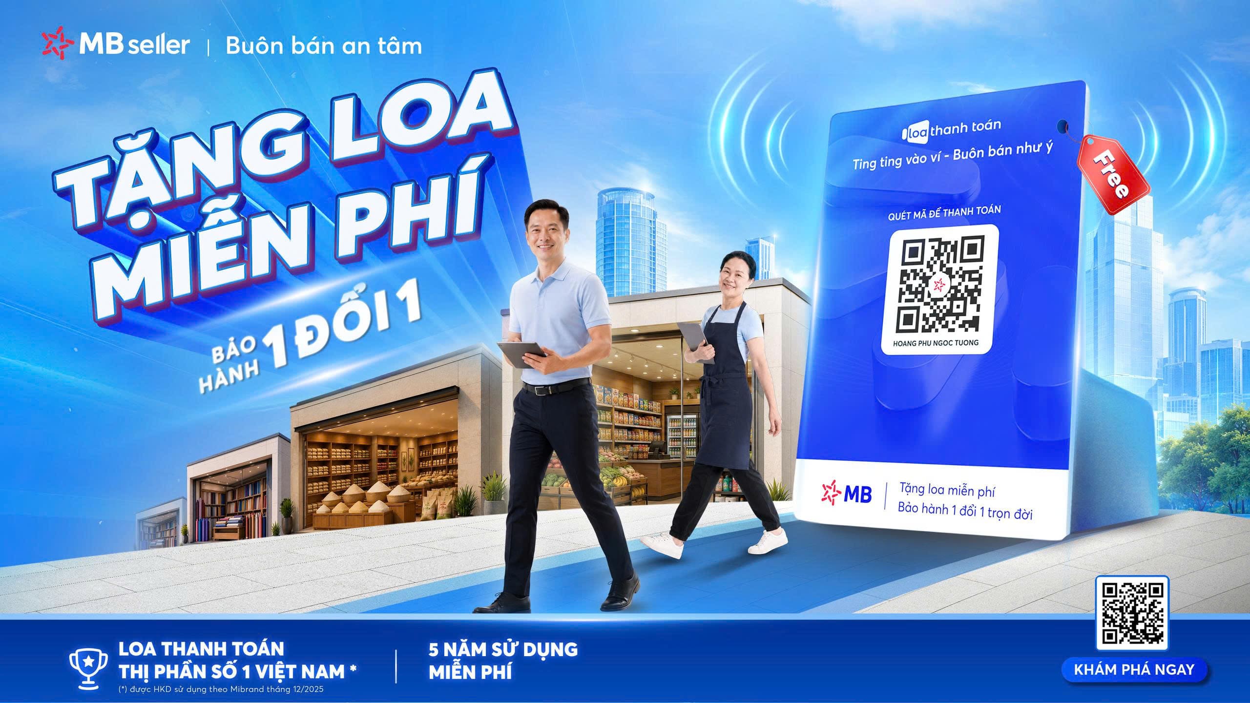 MB tặng loa thanh toán miễn phí cho tất cả hộ kinh doanh