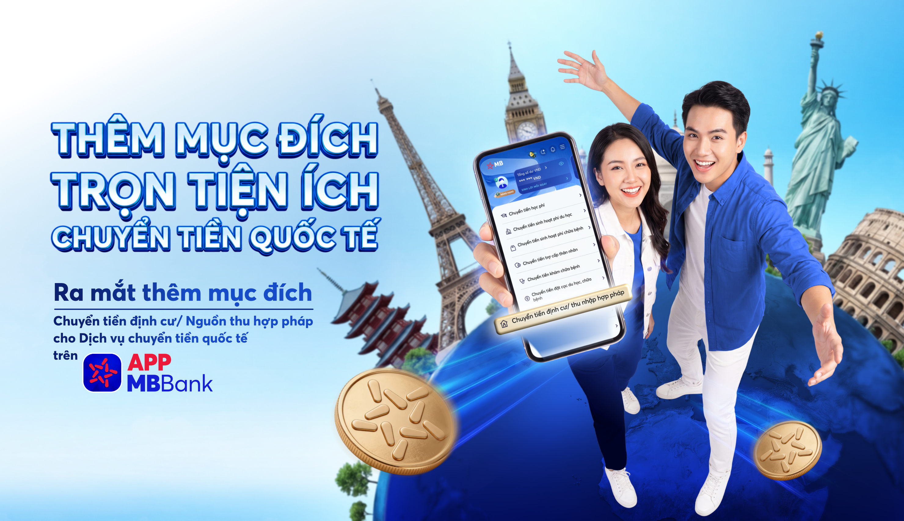 Dịch vụ chuyển tiền quốc tế trên App MBBank
