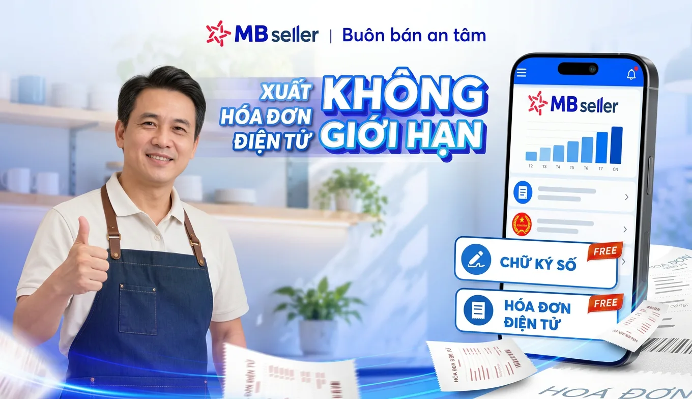 MBseller miễn phí không giới hạn hóa đơn điện tử cho hộ kinh doanh