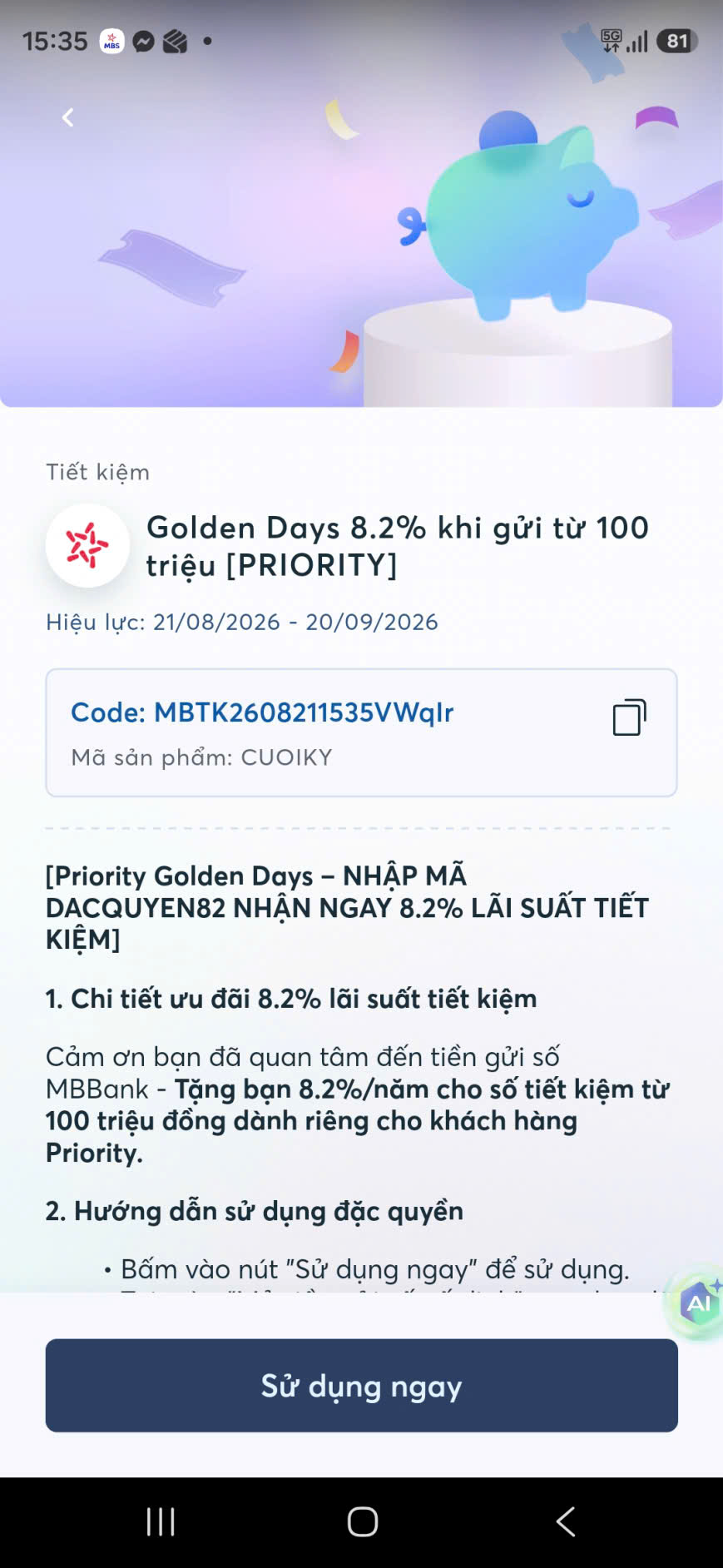 Hình minh họa ưu đãi: Priority Golden Days - Cộng thêm đến 2,4%/năm lãi suất tiền gửi