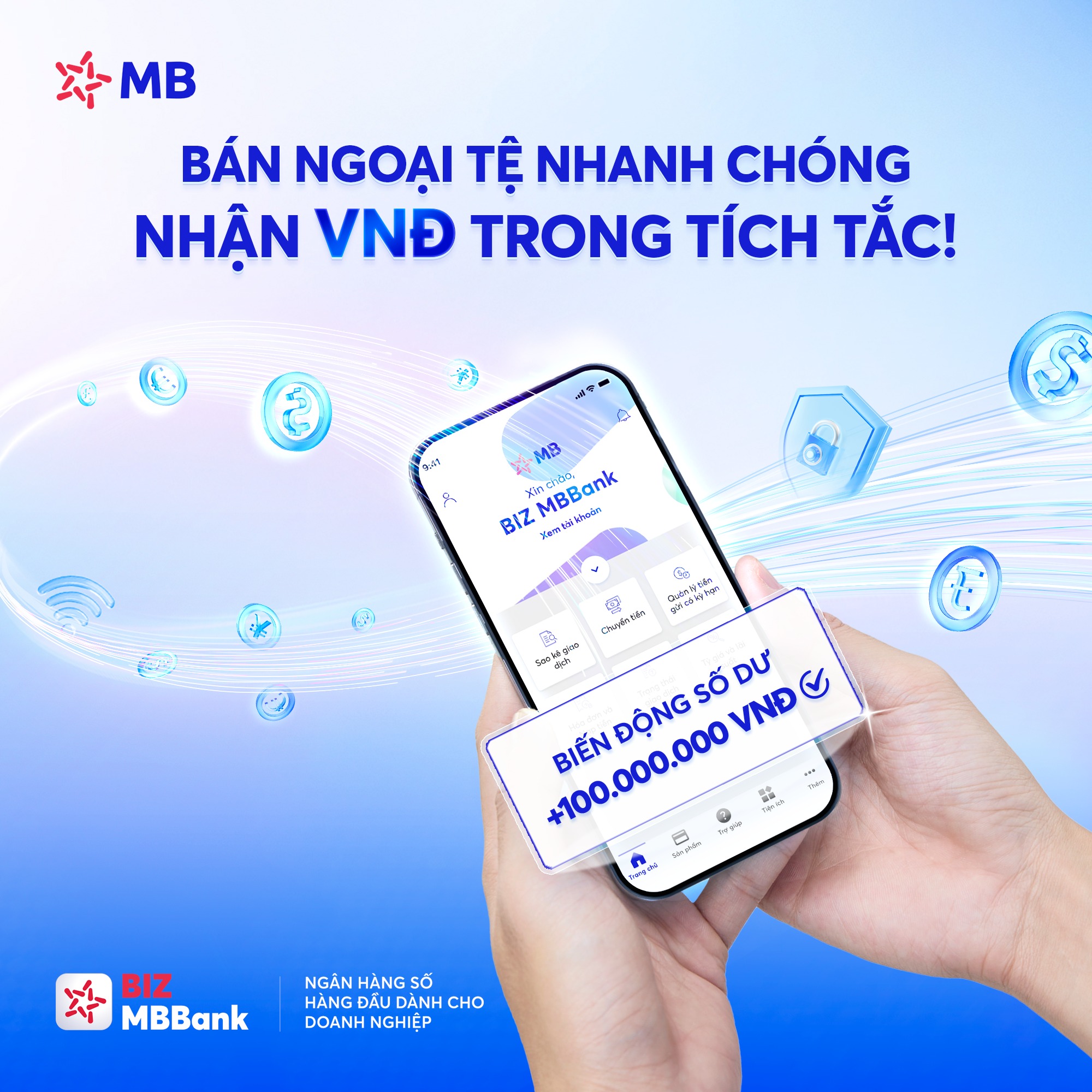 Bán ngoại tệ online trên BIZ MBBank
